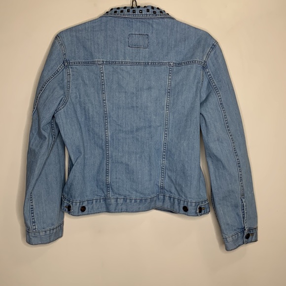 Rock & Republic | Light Denim Studded Jean Jacket | Alternative Punk Classic Top - Picture 5 of 6